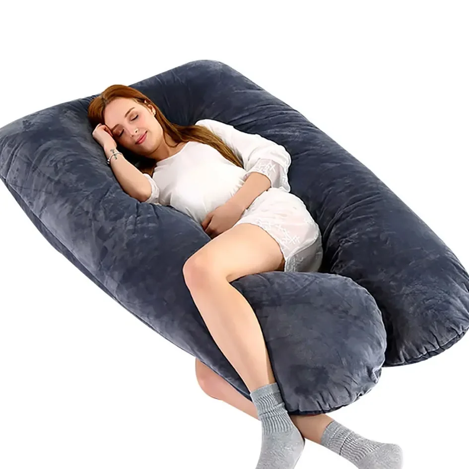 

U-образная подушка для беременных 130x70 см мягкая флисовая подушка для беременных для сна на боку расслабляющие постельные принадлежности для беременных женщин