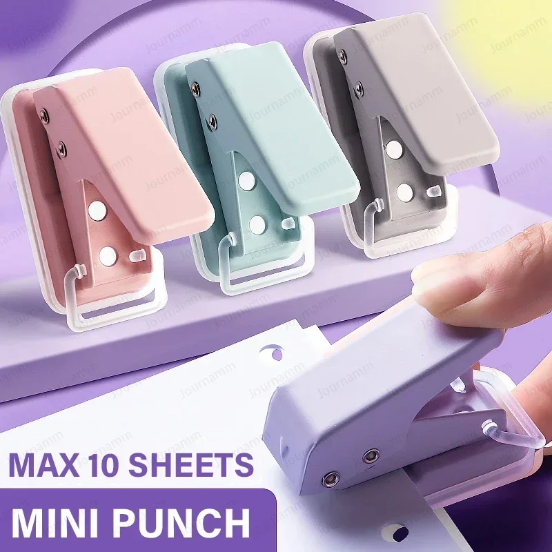 Mini Hole Punch 1 Hole Cute Paper Punch Portable Round Puncher Paper Cutter