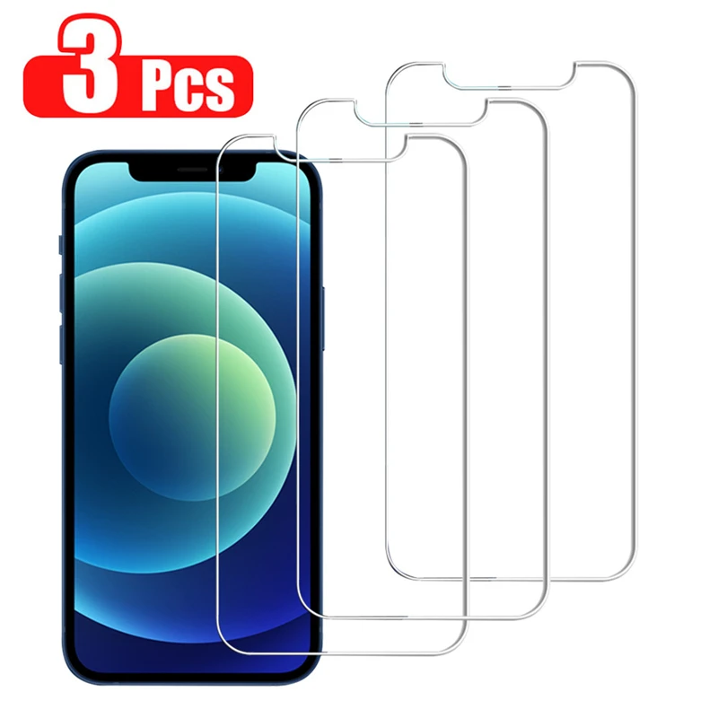 

3PCS Tempered Glass for IPhone 11 12 14 13 Pro Max Mini XS XR Film Screen Protector for Iphone X 14 8 7 6 6S Plus SE Class