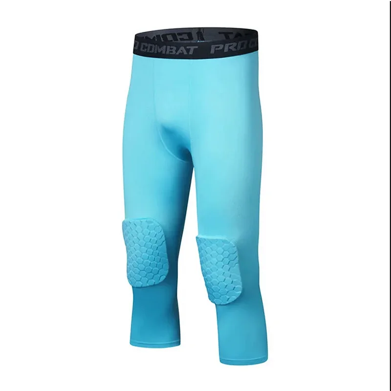 Men Women Kids Capri Running Kneelet Tights GYM 3/4 Pants Basketball Football Soccer Fitness Exercise Leggings 56