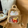 Women chicken plush backpack girl cute cartoon funny school bag 6