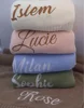 Personalized Baby Blanket Boy Girl Soft Breathable Newborn Stroller Crib Cover Knitted Blanket with Name Shower Gifts 5