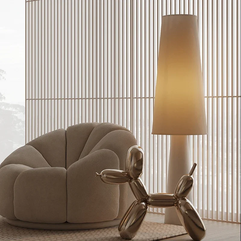 

Nordic Minimalist Wabi Sabi Cream Style Fabric Led Floor Lamp Living Room Sofa Corner Home Decor Bedroom Bedside Standing Light