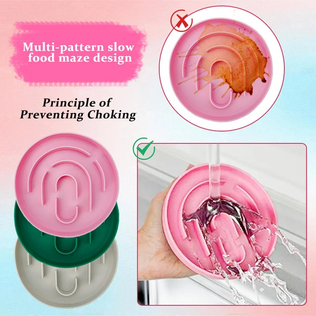 Pet Slow Feeder Bowl Cat Dog Silicone Non slip Slower Food Feeding Dishes Durable Pet Bowl for Large Medium Small Dogs Puppy 3
