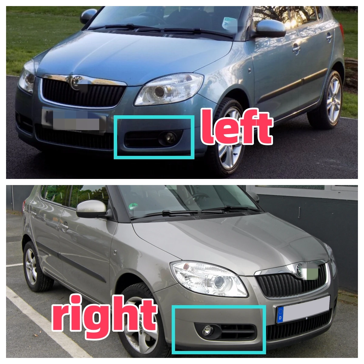 Skoda Fabia MK2 2007-2010 Left And Right Front Bumper Fog Light Lamp Grille Cover Car-Styling fog lamp cover