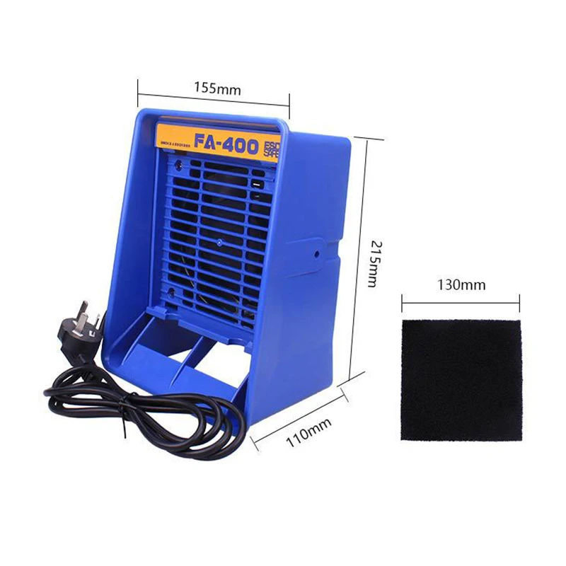 FA-400 electric soldering iron, soldering tin, smoke extractor, welding smoke detector, dual-use, including 5 smoking sponges 3