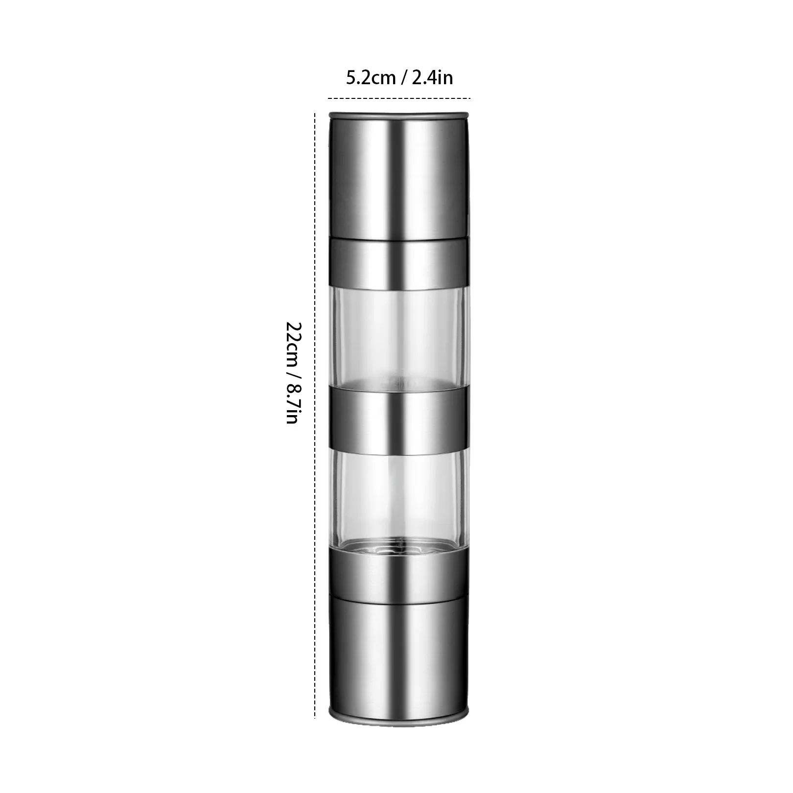 Manual Pepper Grinder Double Sided Stainless Steel Salt Mill Container Dining Kitchen Grinding Accessories Center Split