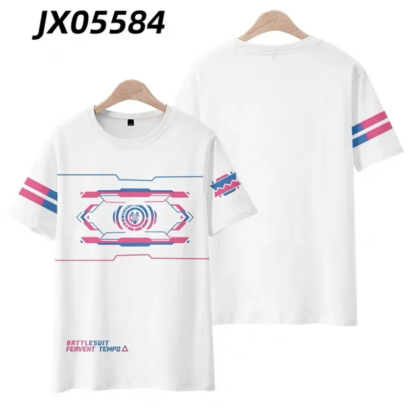 Honkai impact 3 fervent tempo t-shirt estilo 3d impressão camiseta verão moda em torno do pescoço manga curta popular jogo 2024
