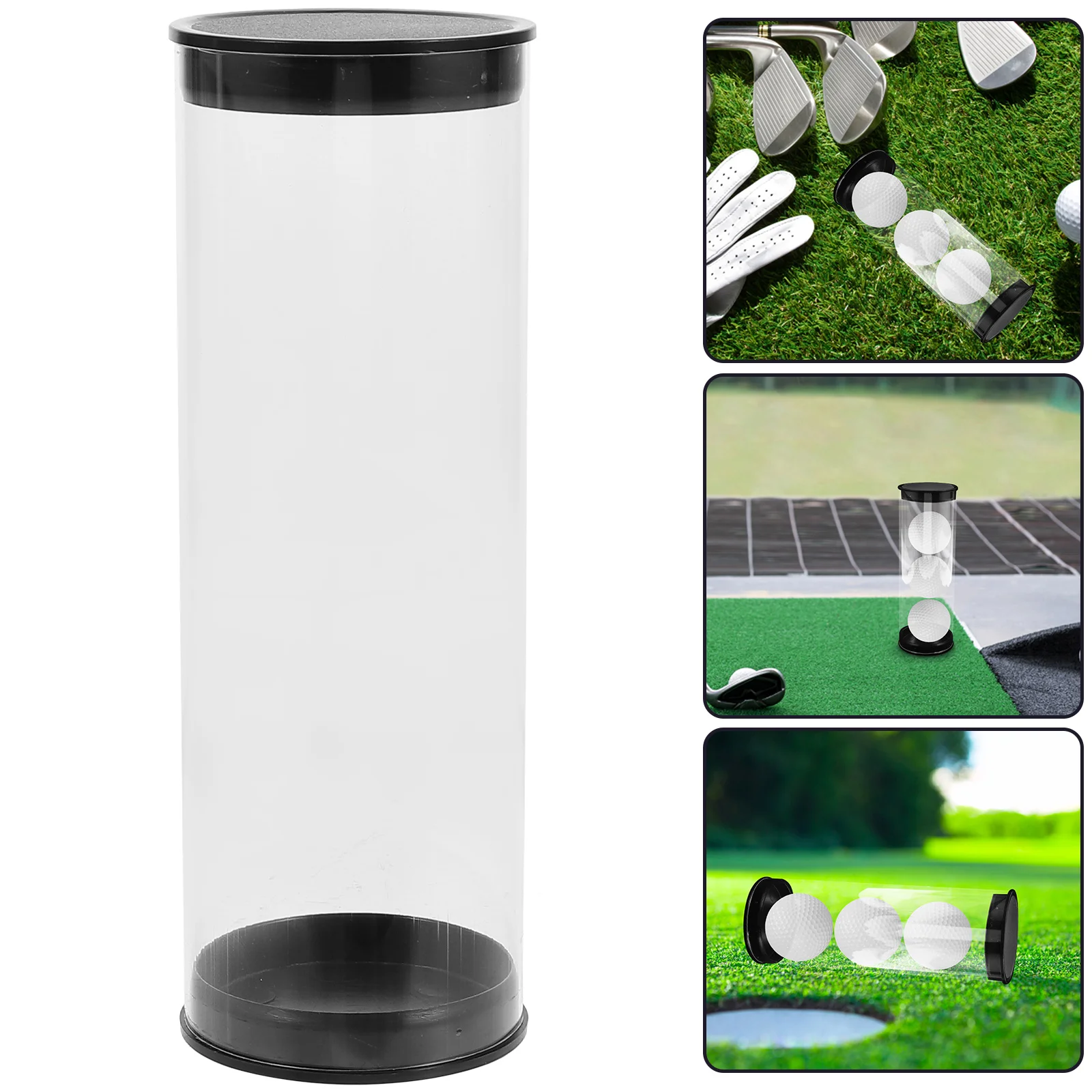 GolfBallTubeBarrelPCTransparentRoundPlasticPackagingBox45mm