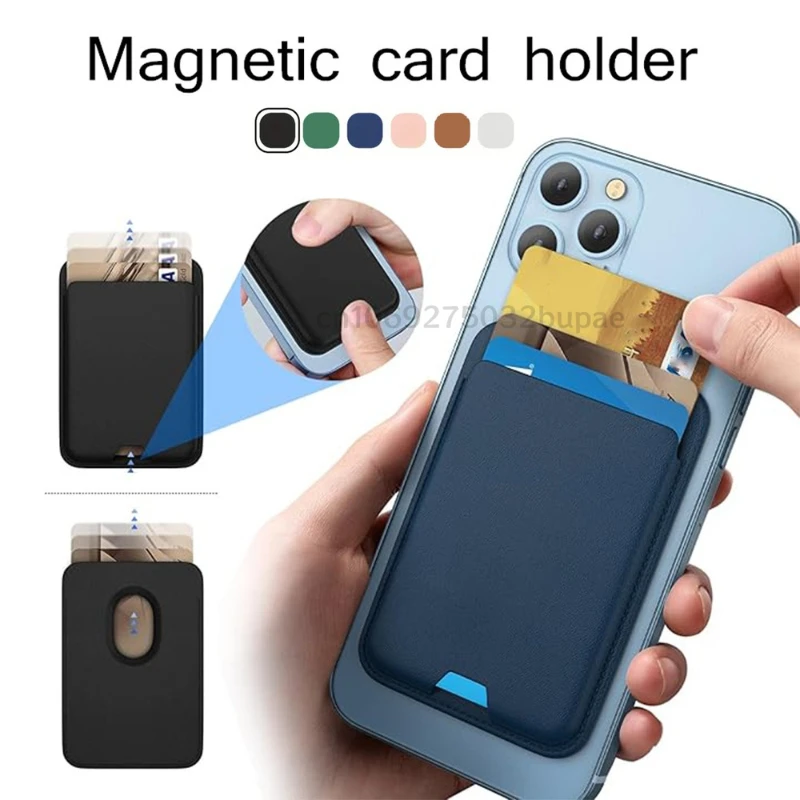 Magnetic Leather Wallet Phone Card Holder - Portable Popsockets Magsafe Edition