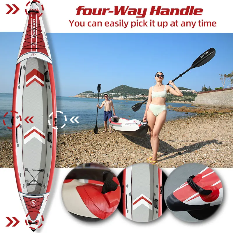 Spatium 2-3 Persons Inflatable Kayak Canoe High Strength DropStitch Floor Inflatable Kayak For Fishing 6