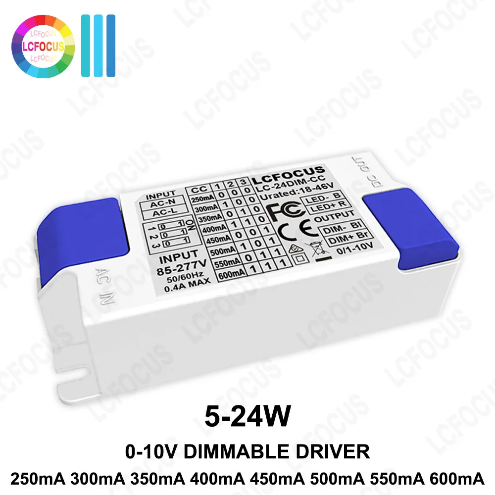 5W 7W 9W 12W 15W 18W 20W 24W 0-10V Dimmable LED Driver 18-46V 250mA ...