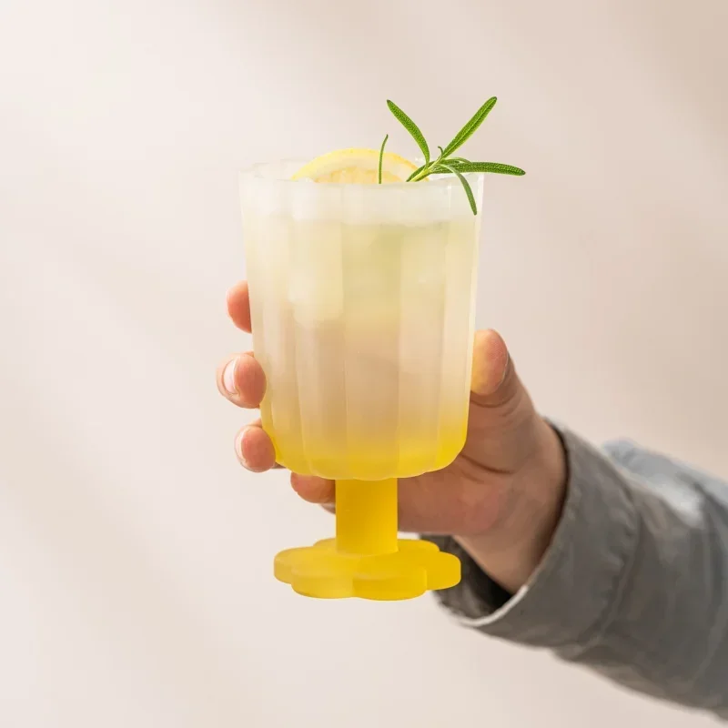 Glass Flower Shaped Cup for Juice Wine Coffee