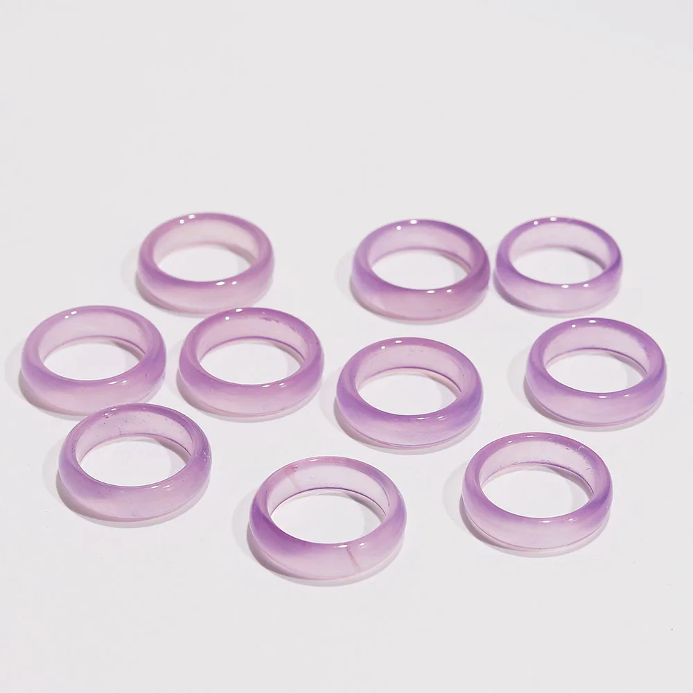 Großhandel Bulk Lots Damen 50 Stück Smoothy Sechs Farben Stein Fingerringe Band Paar Hochzeit Verlobung Herrenringe KOSTENLOSER VERSAND – Detail 17
