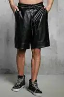 New Men's Leather Shorts Genuine Soft Lambskin Sports Gym Causal Wear Pants ZL01 1