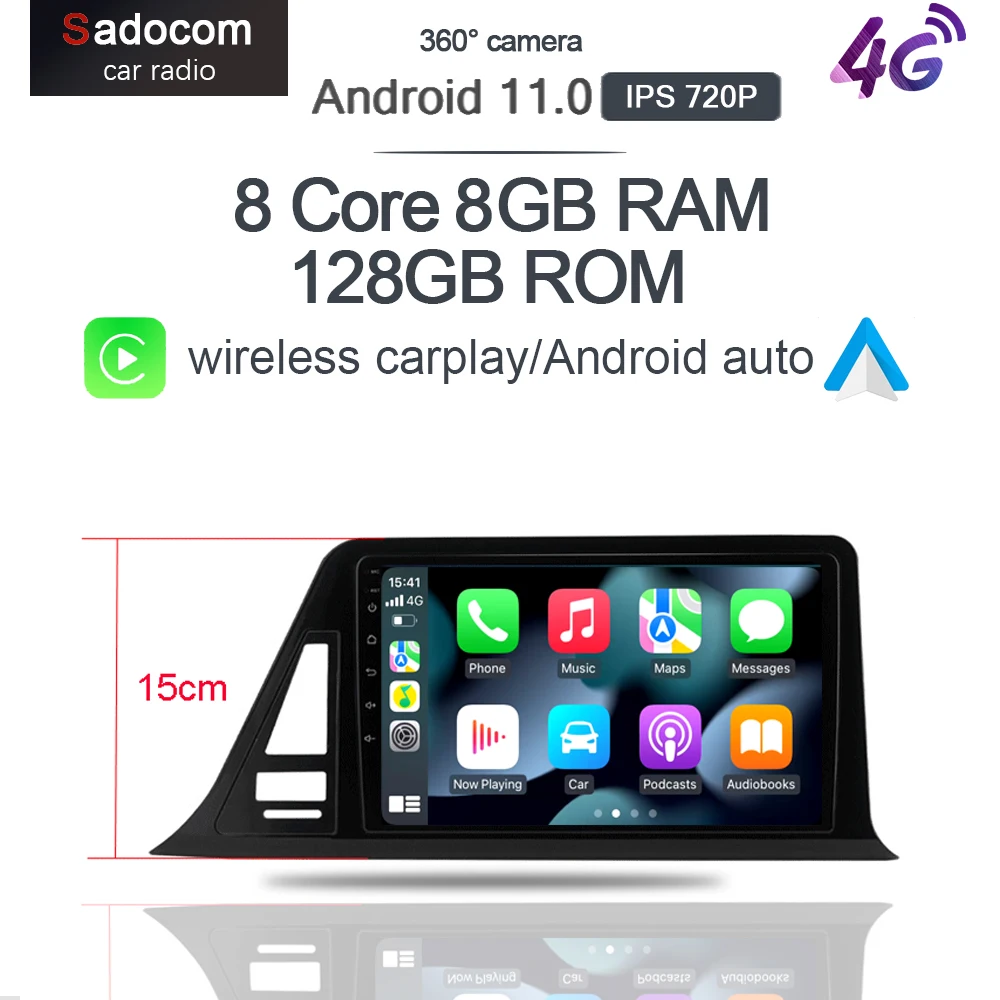 QLED 8G + 128G 9 ''Android 11,0 автомобильное радио GPS для Toyota C-HR CHR 2016-2019, радио для правой руки, GPS Navi Setreo 4G LTE DSP 360 камера