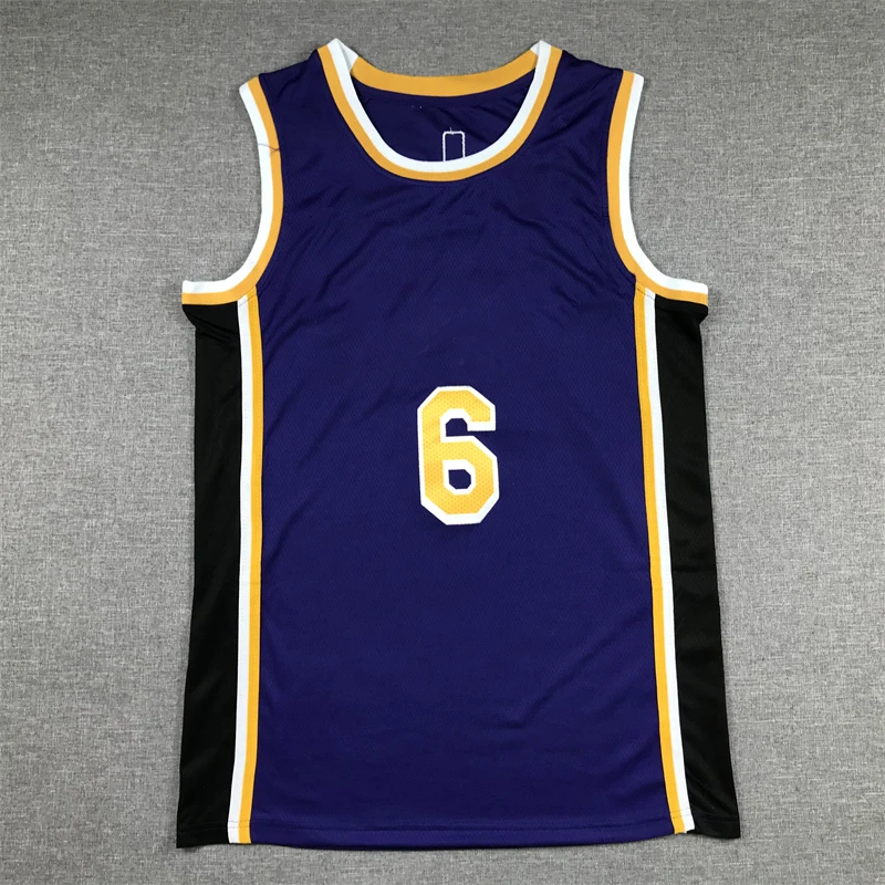 

Kids and Mens Size Embroidered Basketball Jersey No.6 Have Name Breathable Loose Street Fashion Basketball Training Shirt Summer