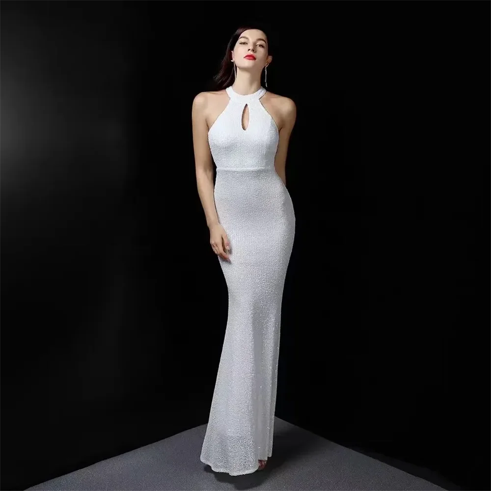 

2023 Sexy mother of the bride dress shiny Royal Blue Sparkly sequins Prom Dresses Long cocktail Mermaid Evening Gowns