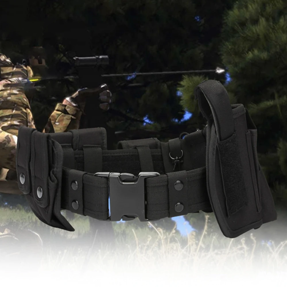 Tactical Waist Belt Training Duty Security Equipment Set Multifunctional Nylon Waterproof Waist Bag Ten Piece Set Accessories