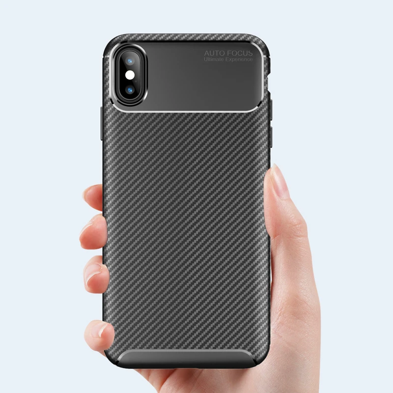 

Light luxury Ultra Thin Carbon Fiber Flexible Case For IPhone 6S Plus 7 Plus 8 Plus XS Max XR Heat dissipation Soft Cover Coque