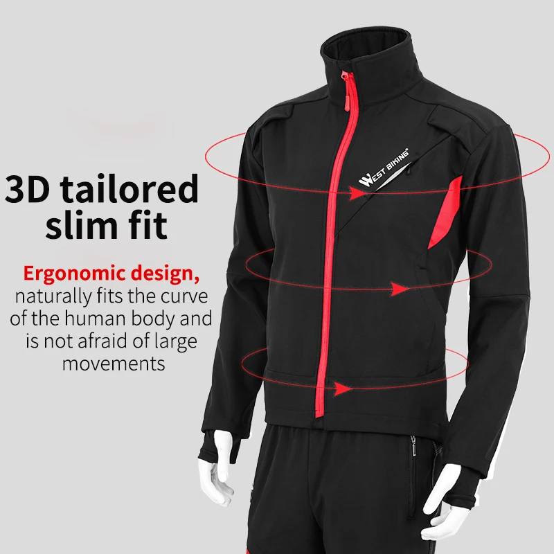 Cycling Set Winter MTB Road Bike Men Jacket Set Fleece WEST BIKING