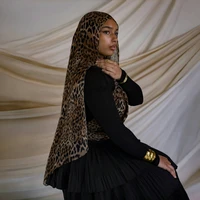 Big Size Classic Leopard Print Headscarf Bandanas Muslim Women Trendy Voile Soft Hijab Shawls Popular Style Long Scarf Headwraps 1