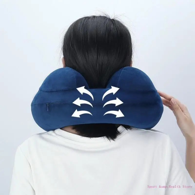 Neck Cushions for Neck Support for Aircraft Office, Press to Inflate Pillow