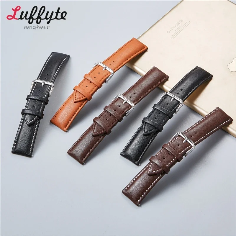Elegant Leather Watch Strap - Universal Plain Design