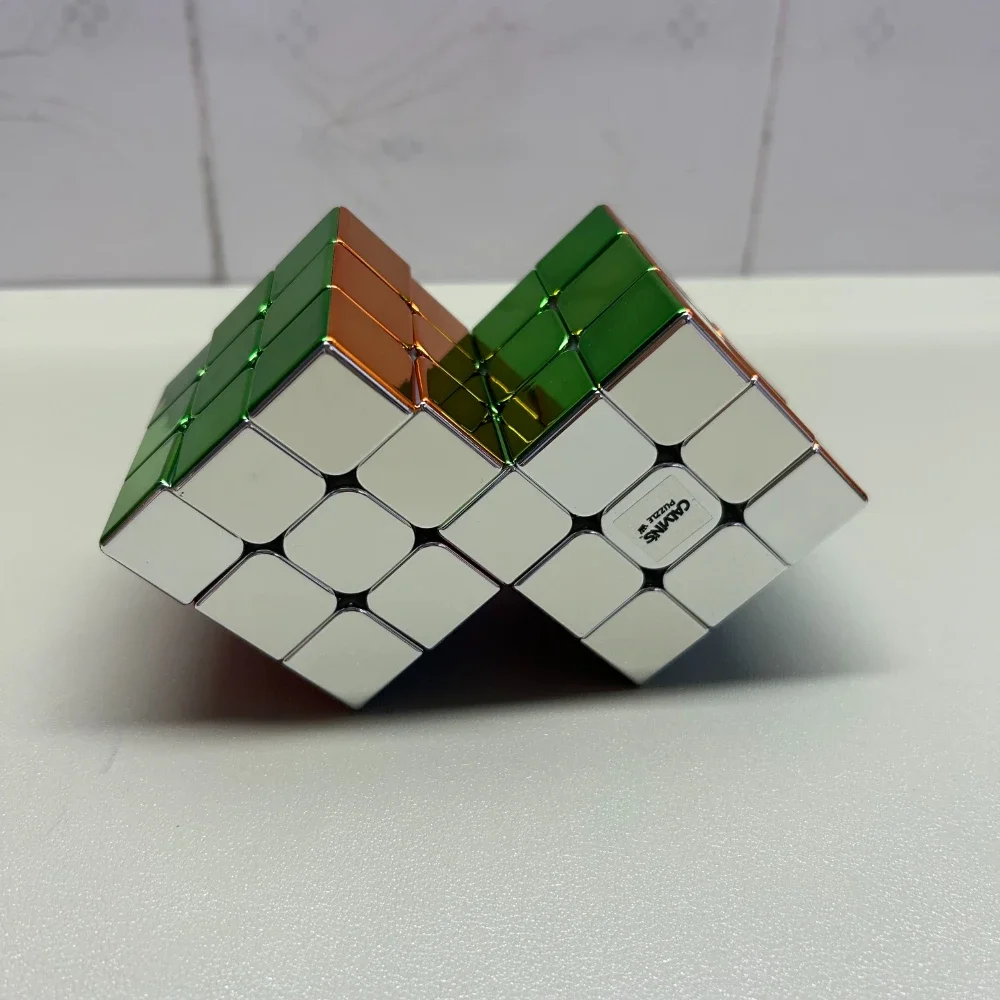 캘빈의 퍼즐 3x3x3 큐브 결합 큐브 3x3 더블 큐브 버전 III 금속 스티커 없음(융합) 어린이 교육 장난감