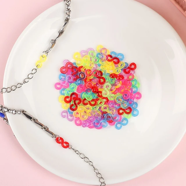 Jewelry Connectors DIY Loom Bands Kit Rubber Band Clips Necklace