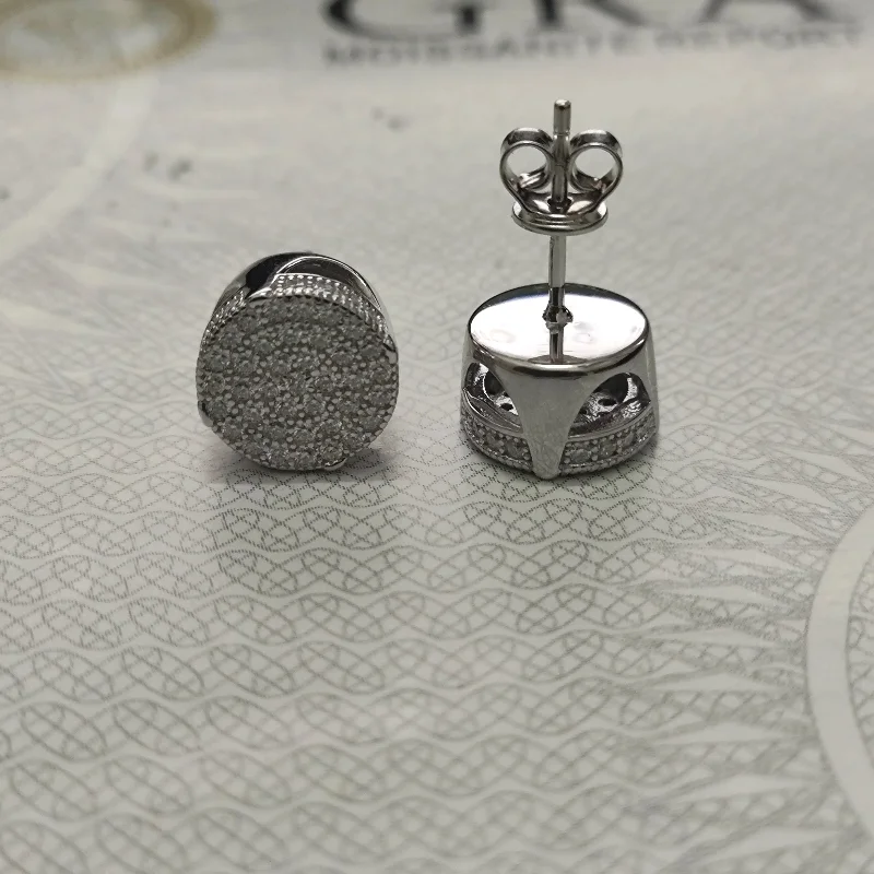 

GRA Certified All Moissanite Diamond Stud Earrings for Women 925 Sterling Silver Round Halo Earrings Luxury Wedding Fine Jewelry