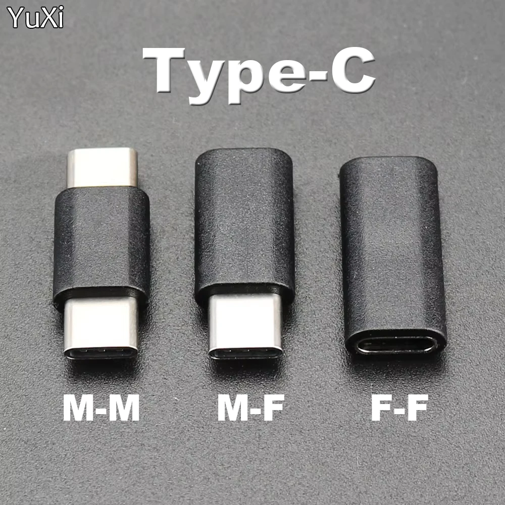 YuXi 1Pcs USB Type C ชายหญิง M-M F-F USB-C Converter อะแดปเตอร์สำหรับโทรศัพท์สมาร์ทสำหรับ Samsung xiaomi Huawei 1