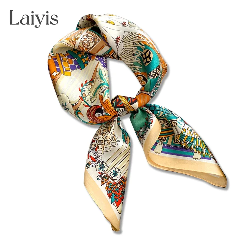 

Square Luxury Brand 100% Natural Silk Scarf Women Shawl Wrap Neckerchief Female Bandana Headband Summer Hair Ribbon