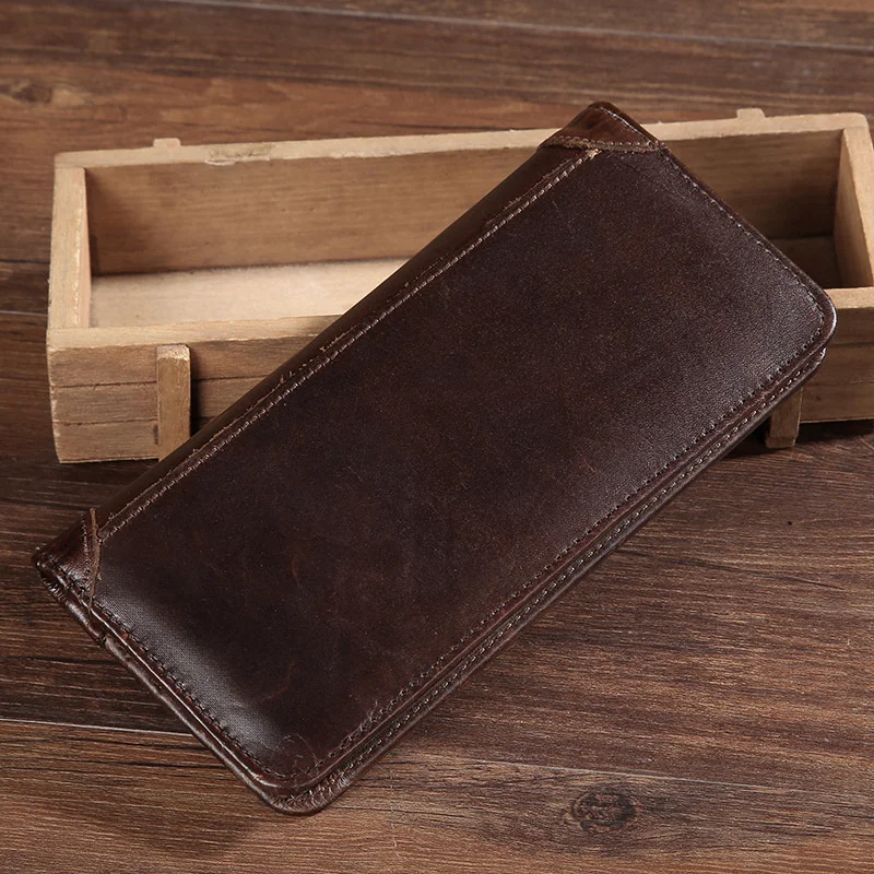 

Leather Men Genuine Long Wallet Bifold Purse Credit Card Holder Cash Pocket Male Cowhide Clutch Coin Handbags&Purses Money Bag