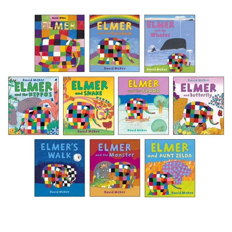 10 Libri Tutti Amano Elmer English Picture Storybook Bambini Bambini Che Leggono La Prima Educazione