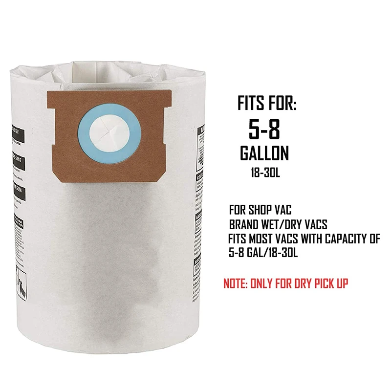 Snapklik.co : KEEPOW 12 Pack Shop Vac Bags 5-8 Gallon, Type E 90661