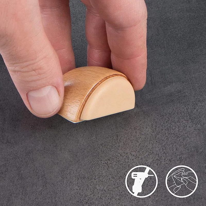 Door Stopper Wood Cylindrical Floor Mount Door Stop Bumper Non-magnetic Holder Catch Double-sided Adhesive Sheets Punch Free silicone door stopper,door stopper bumpers,door stopper,silicone rubber bumpers