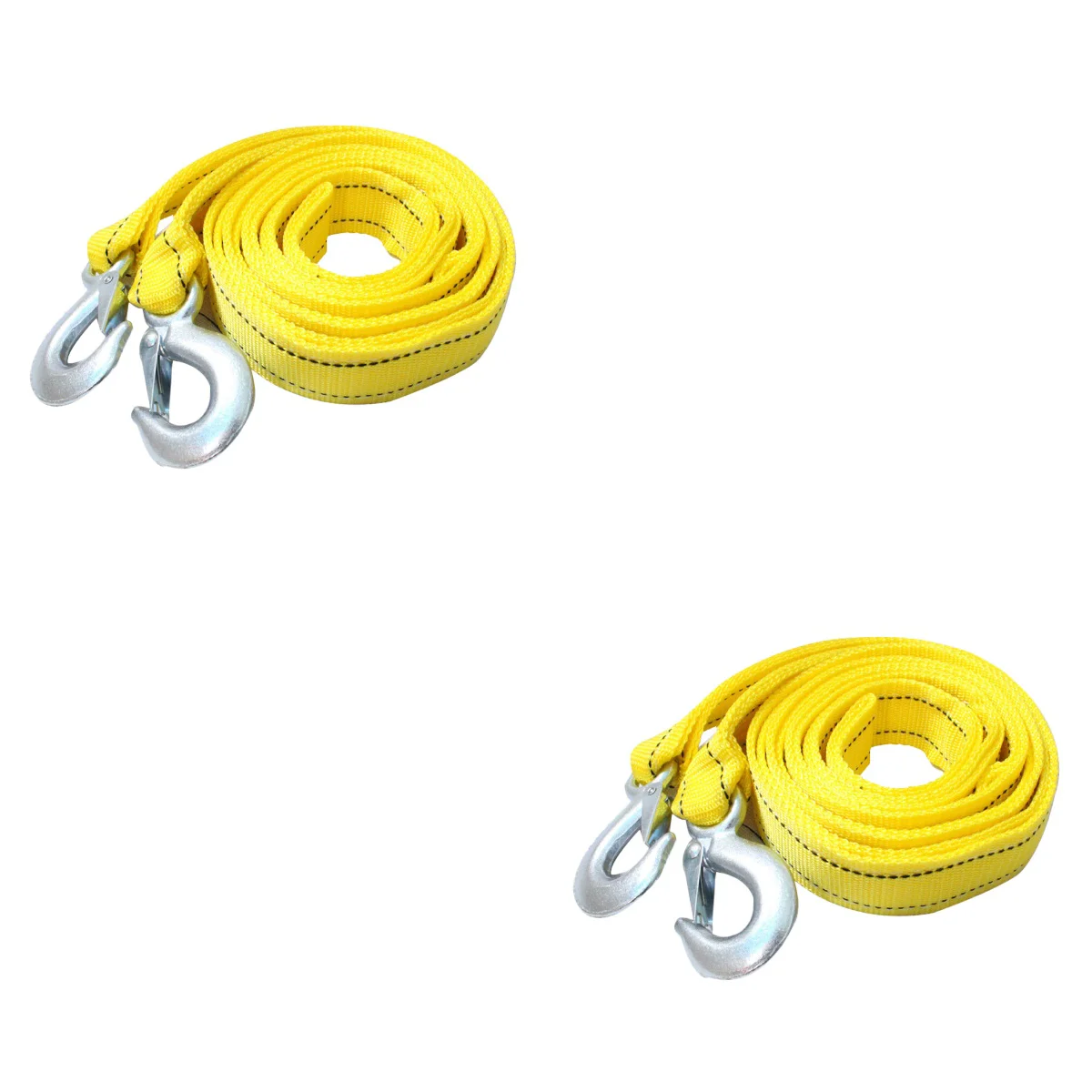 

2 PCS Car Tow Rope Towing Equipment Safety Strap Trailer Pulling Metal Nylon Winch Truck Shackle