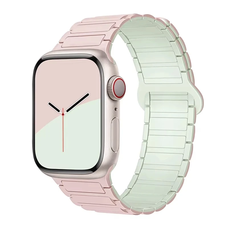 ตัวเลือกสินค้า สายซิลิโคนแม่เหล็ก iWatch 40-49 มม. ปรับได้ ใส่สบาย ทนทาน