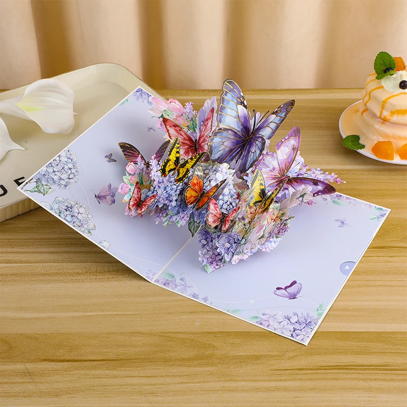 3D Butterfly Pop Up Greeting Cards Postcard For Valentine's Day, Mother, Anniversary, Wedding Invitation Greeting, Birthday Gift