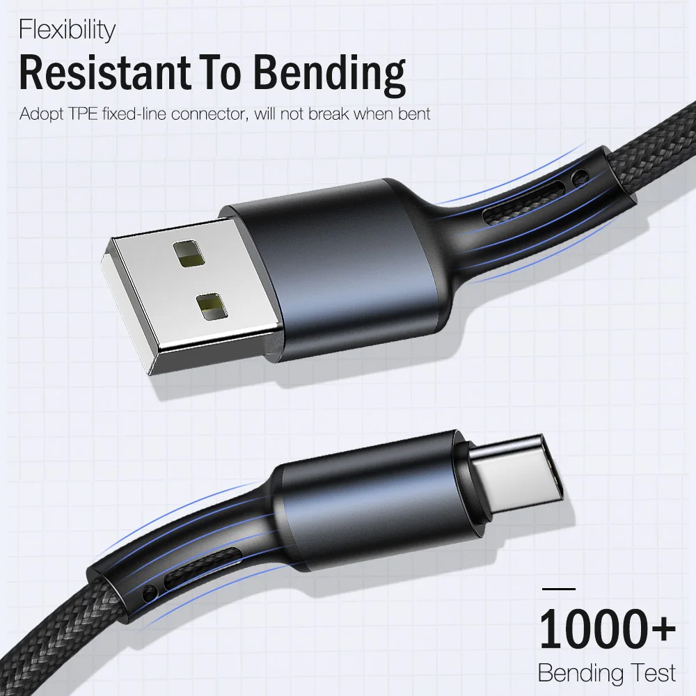 Premium USB Type C Fast Charging & Data Sync Braided Cable - Durable & Versatile Lengths