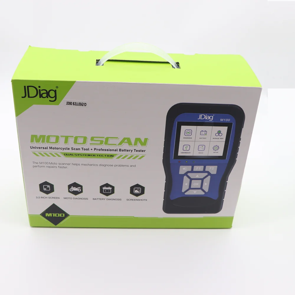 Original JDiag M100 Motorcycle Diagnostic Tool Motor Scan 2in1 Universal Motorbike Scanner Battery Tester