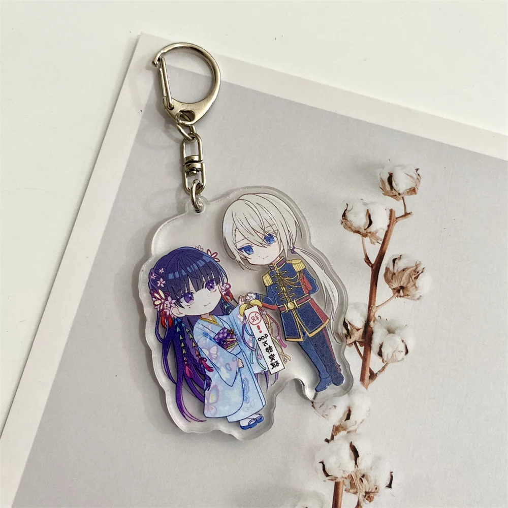 Anime My Happy Marriage Keychain Cartoon Cute Figure Acrylic Key Chain Man Keyring Couples Pendant Women Accesorios Prop Badge