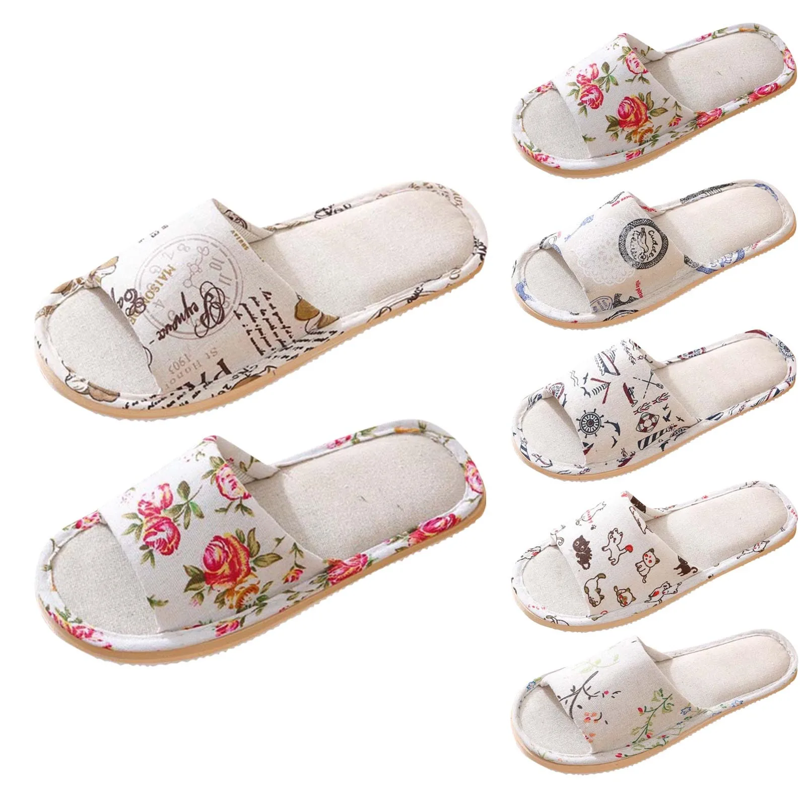 Floral Slippers Non-Slip Soft Sole