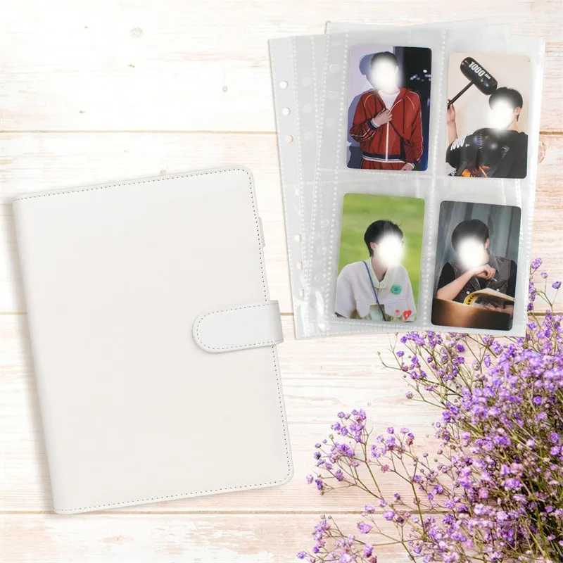 25 Stück Seiten (4 Gitter) Fotokarte A5-Binder Kpop Fotoalben Idolkarten Loseblatt Sammelbuchbinder Binder Fotokartenhalter – Detail 26