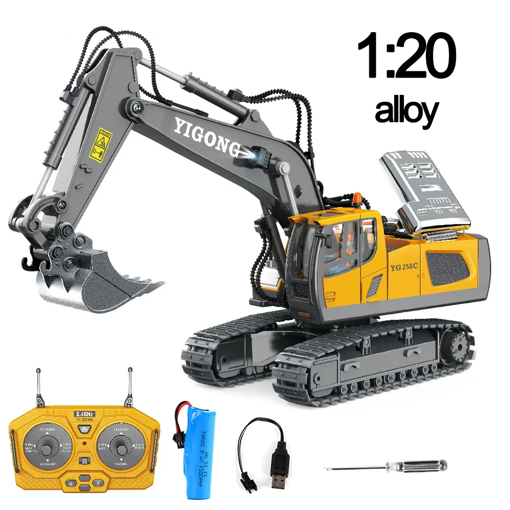 Kids RC Construction Vehicle Set – Remote Control Excavator, Dump Truck & Bulldozer Electric Toy Cars for Boys 5