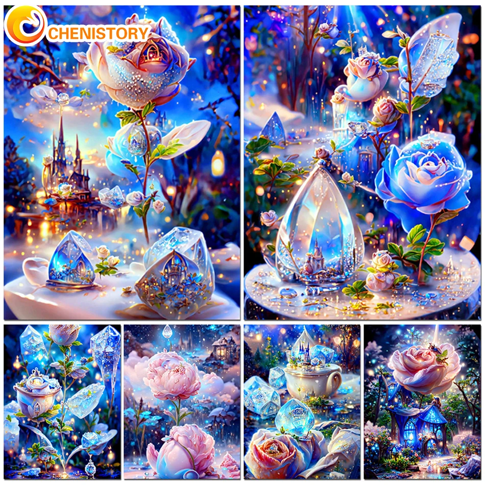 

CHENISTORY 5D DIY Full Diamond Painting Flower Diamond Embroidery Cross Stitch Mosaic Sale Home Decor Diamond Art Painting Kits