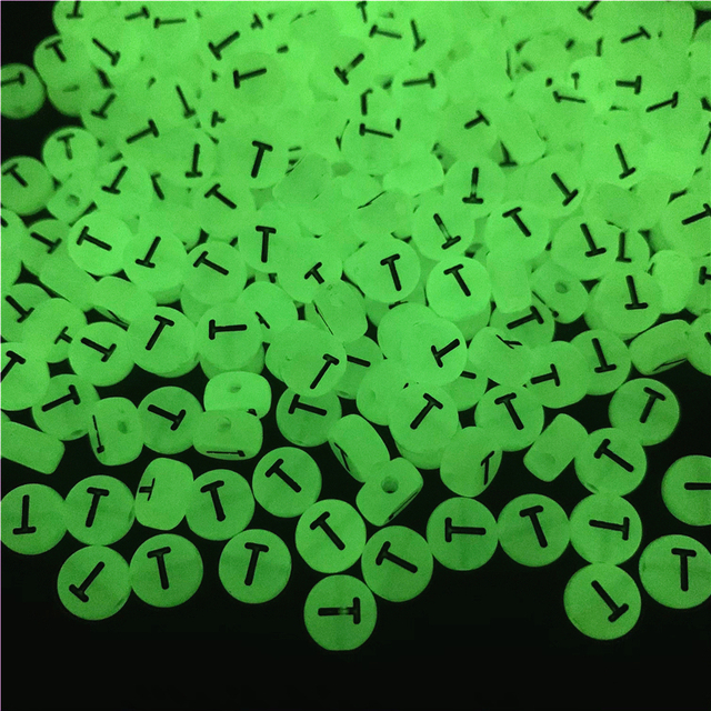 7mm Luminous Letter Beads Alphabet Acrylic Spaced Beads For Jewelry Making DIY Charms Bracelet Necklac