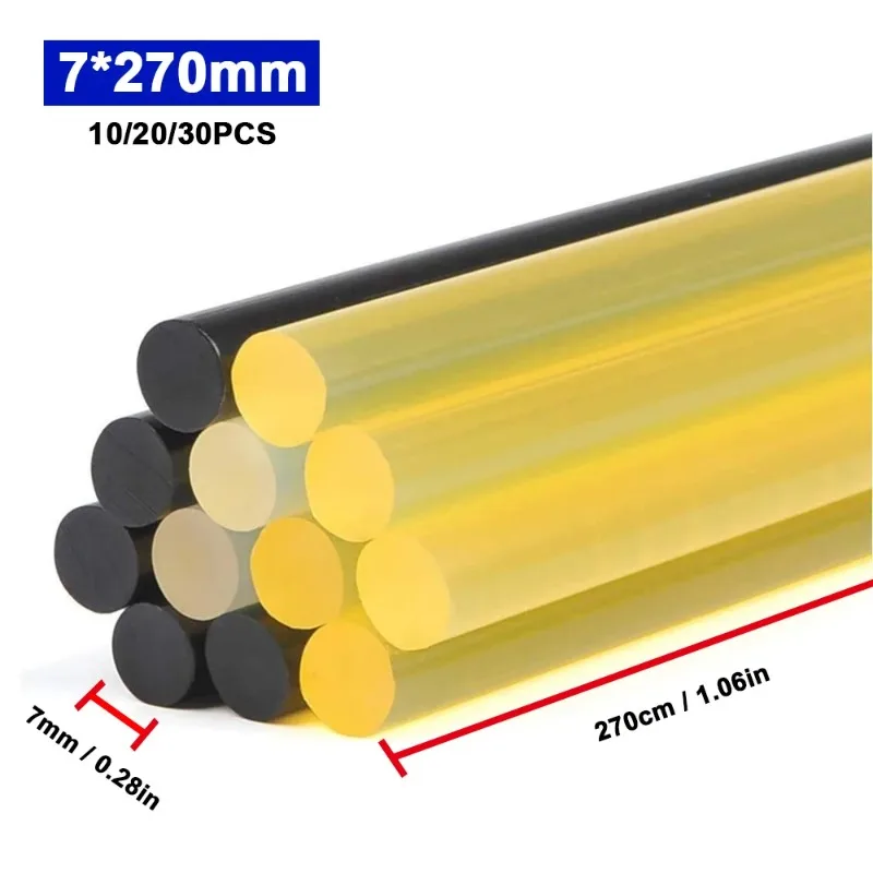 

10-30Pcs Hot Melt Glue Stick Black High Adhesive 7mm for Car Hail Removal DIY Repair Tool Melt Glue Sticks Paintless Dent Repair