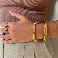 Yhpup 65mm Polished Textured Waterproof Stainless Steel Big Bracelet Bangle Statement Glossy Minimalist Jewelry High Quality - Image 2